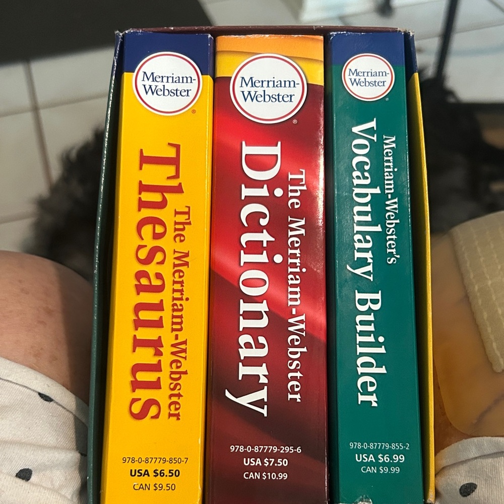 Reference Set - Yellow Red Teal - Dictionary, Thesaurus & Vocabulary Builder